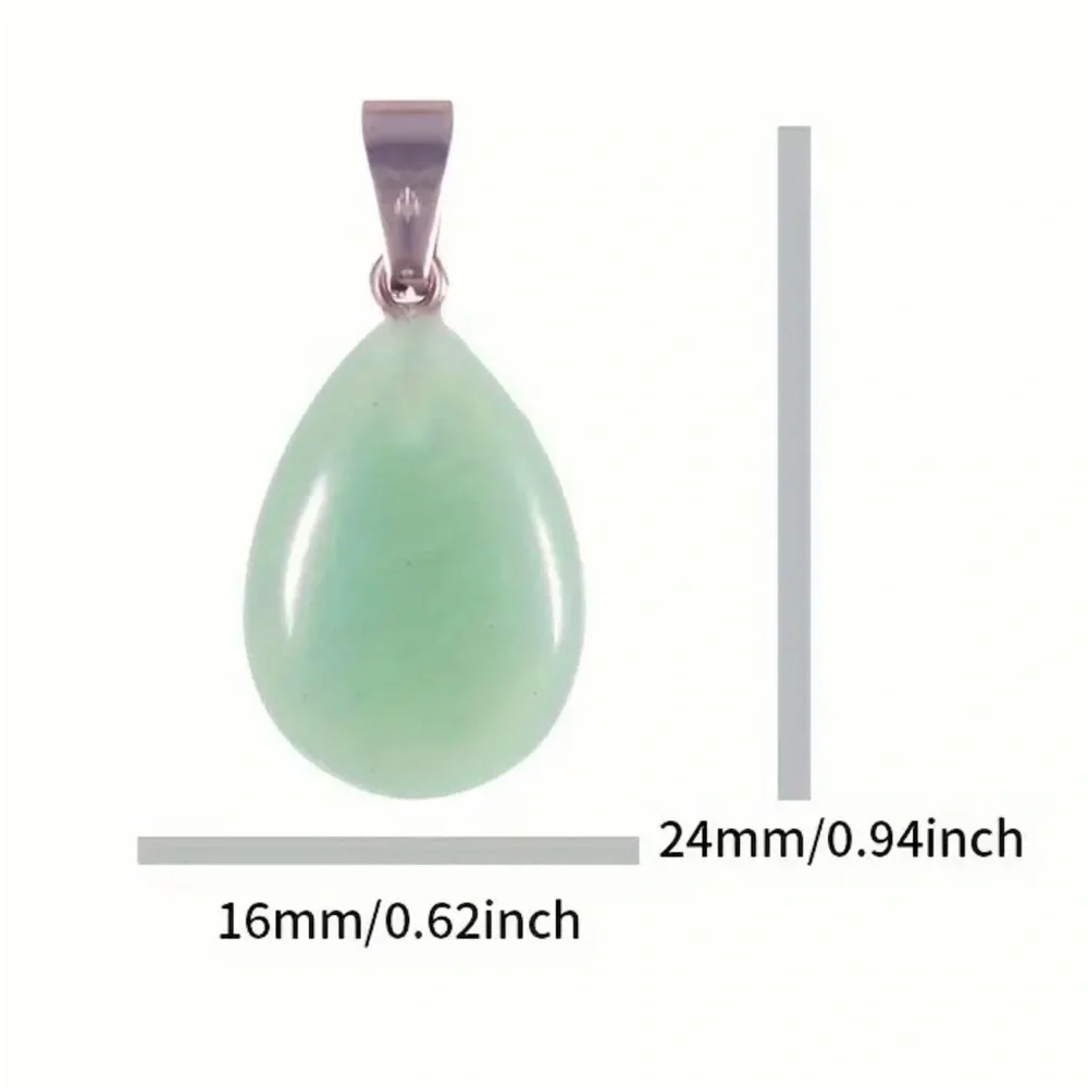 Set of 2 Natural Stone Drop Pendant Suede & Faux
Leather String Cord Necklaces - Picture 8 of 9